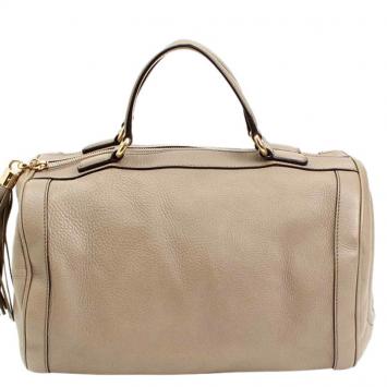 Pre Owned Gucci Beige Leather Soho Boston Bag