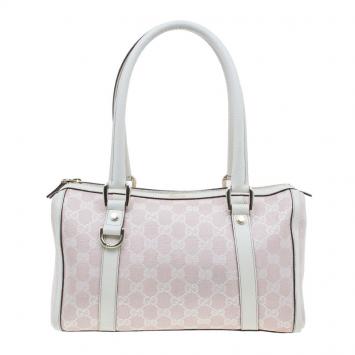 Pre Owned Gucci Pink GG Canvas D-Ring Boston Bag