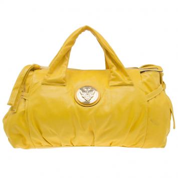 Pre Owned Gucci Yellow Leather Small Hysteria Satchel