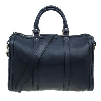 Pre Owned Gucci Black Leather Medium Vintage Web Original Boston