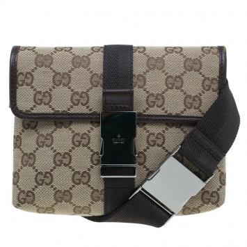 Pre Owned Gucci Brown Canvas Monogram Waistbelt Bag