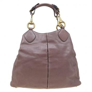 Pre Owned Gucci Beige Leather Horsebit Tote