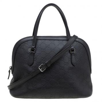 Pre Owned Gucci Dark Brown Guccissima Leather Satchel