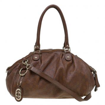 Pre Owned Gucci Brown Guccissima Leather Medium Sukey Boston Bag