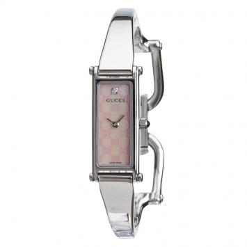 Pre Owned Gucci Silver Stainless Steel G-Frame Women's Wristwatch 14MM