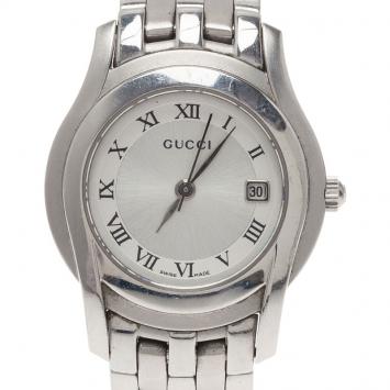 Pre Owned Gucci Silver Stainless Steel 5500L Women's Wristwatch 24MM