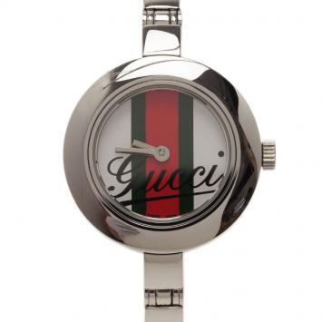 Pre Owned Gucci Logo Stainless Steel YA105 Women's Wristwatch 25MM
