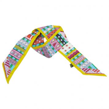 Pre Owned Hermes Multicolor Silk Twilly Bandeau