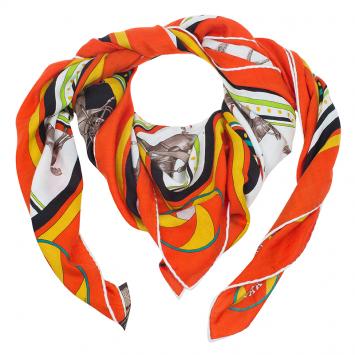 Pre Owned Hermes Multicolor Cashmere and Silk Blend Sequences Shawl 