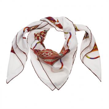Pre Owned Hermes Multicolor Silk Voyage en Etoffes Square Scarf