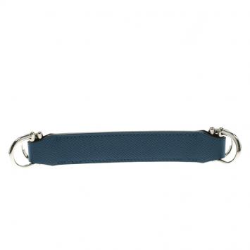 Pre Owned Hermes Blue Leather Romance Belt and Scarf Ring 