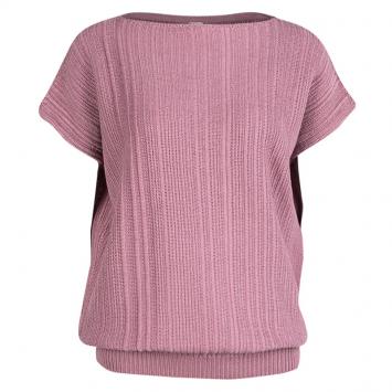 Pre Owned Hermes Pink Chunky Cotton Knit Top M