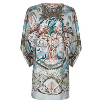 Pre Owned Hermes Silk Printed Shift Dress M