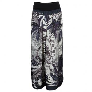 Pre Owned Hermes Multicolor Print Side Slit Detail Maxi Skirt S