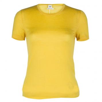 Pre Owned Hermes Canary Yellow Cashmere Knit Top S