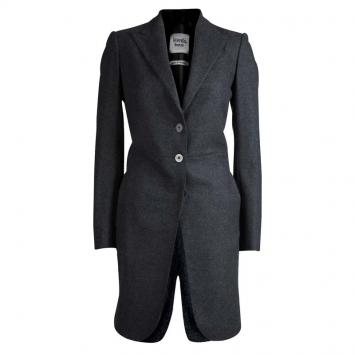 Pre Owned Hermes Grey Wool Overcoat S
