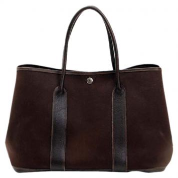 Pre Owned Hermes Brown Leather Garden Tote Bag