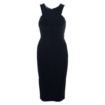Pre Owned Herve Leger Black Bandage Dress XS