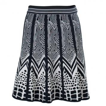 Pre Owned Herve Leger Black and White Bandage Skirt XS