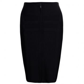 Pre Owned Herve Leger Black Zip Bandage Skirt M