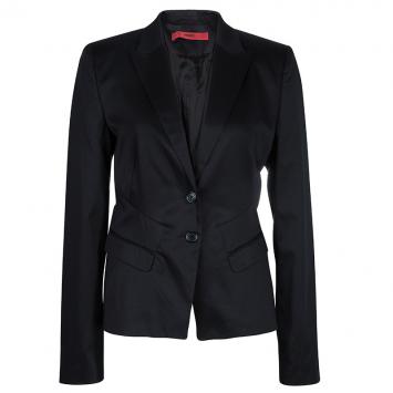 Pre Owned Hugo by Hugo Boss Black Satin Athia Blazer M