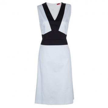 Pre Owned Hugo by Hugo Boss Monochrome Sleeveless Dress L