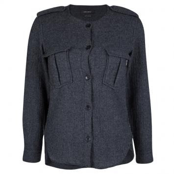Pre Owned Isabel Marant Grey Wool Collarless Jacket S