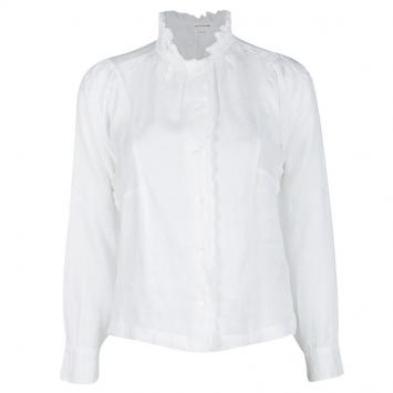 Pre Owned Isabel Marant Etoile White Linen Cut Out Detail Delphine Blouse M