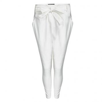 Pre Owned Isabel Marant White Linen Tie Detail Frayed Bottom Pants S