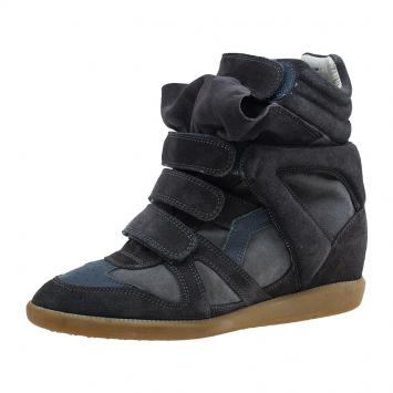Pre Owned Isabel Marant Brown Suede Bekket Wedge Sneakers Size 39