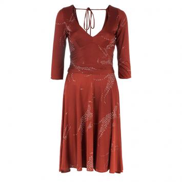 Pre Owned Issa London Red Silk Printed Dress S