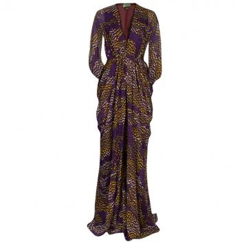 Pre Owned Issa Brown Dotted Maxi Dress M