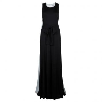 Pre Owned Issa London Monochrome Belted Sleevless Maxi Dress M