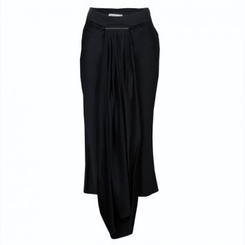 Pre Owned Jason Wu Black Pleated Front Midi Skirt M