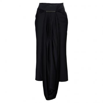 Pre Owned Jason Wu Black Pleated Front Midi Skirt  M