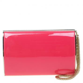 Pre Owned Jimmy Choo Pink Patent Leather Carmen Clutch
