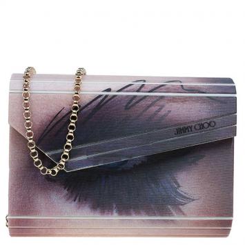 Pre Owned Jimmy Choo Lenticular Printed Acrylic Candy Clutch