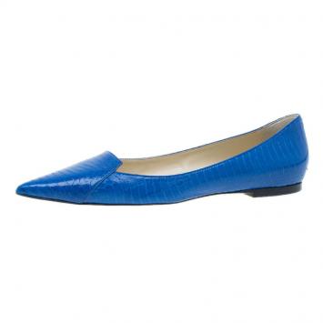 Pre Owned Jimmy Choo Royal Blue Pointed Flats Size 38