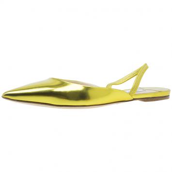 Pre Owned Jimmy Choo Yellow Gold Genoa Slingback Ballet Flats Size 37