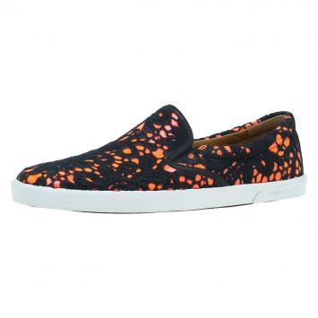 Pre Owned Jimmy Choo Neon Orange Lace Demi Slip-On Size 40