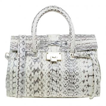 Pre Owned Jimmy Choo Cream Python Rosalie Convertible Satchel