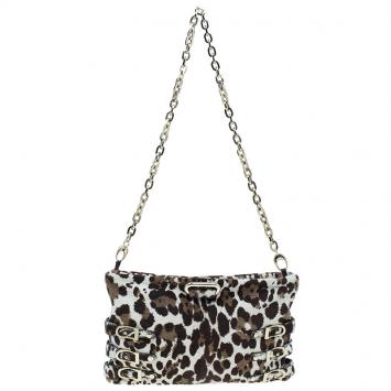 Pre Owned Jimmy Choo Animal Print Pony Hair Bolero Chain Clutch