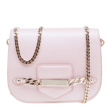 Pre Owned Jimmy Choo Metallic Pink Deerskin Leather Shadow Crossbody Bag
