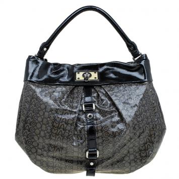 Pre Owned Marc By Marc Jacobs Grey Coated Canvas Jacquard Lil Riz Hobo