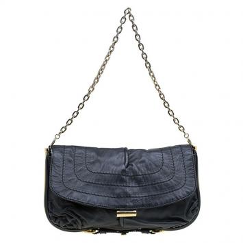 Pre Owned Jimmy Choo Black Leather Ayse Shoulder Bag