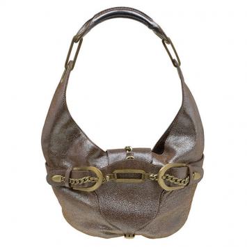 Pre Owned Jimmy Choo Metallic Brown Leather Tulita Hobo