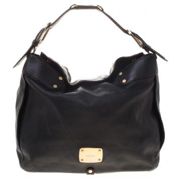 Pre Owned Jimmy Choo Black Leather Hobo