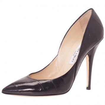 Pre Owned Jimmy Choo Black Eel Aurora Pumps Size 39