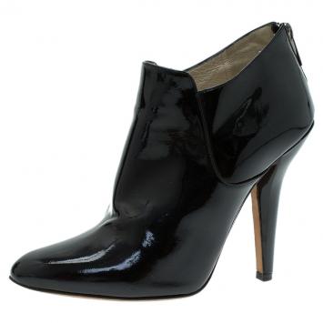 مملوكة مسبقًا Jimmy Choo Black Patent Ankle Boots Size 38.5