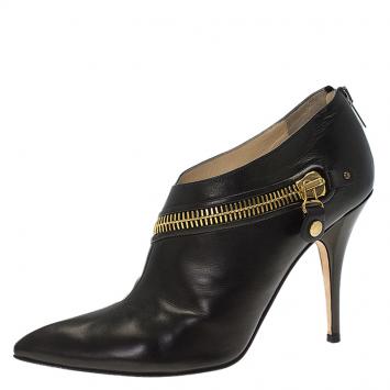 Pre Owned Jimmy Choo Black Leather Cannes Ankle Boots Size 40